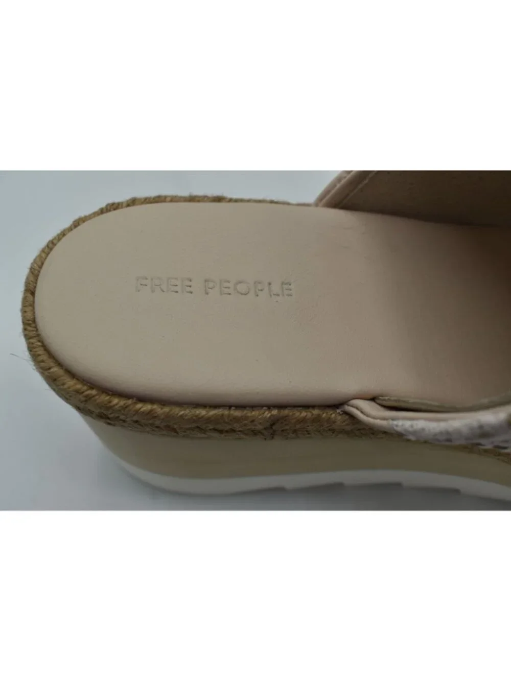 Free People Womens Size 9.5‎ Santorini Espadrille Plaster Platform Slides Shoes